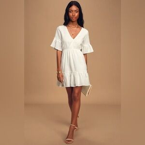 NWT Lulu's white mini dress